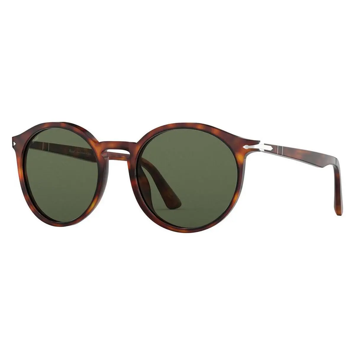 Persol Men`s PO3214S 24/31 53 Tortoise Fashion Round Sunglasses 53mm
