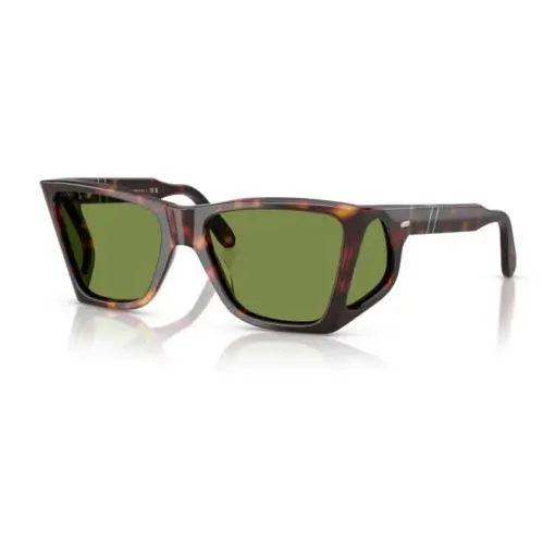 0PO0009 24/4E Havana/green Rectangle Shaped Men`s Sunglasses by Persol