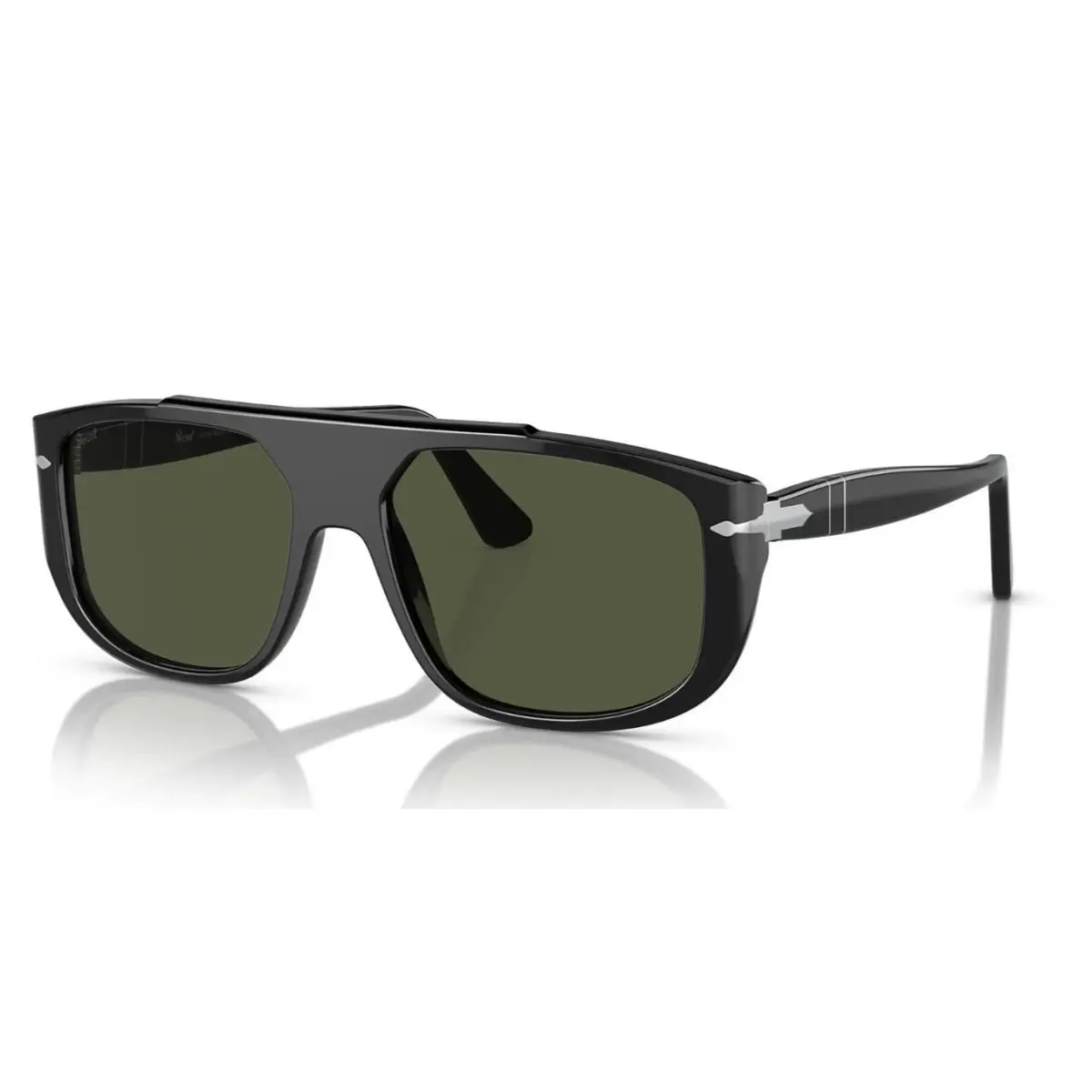 Persol Sunglasses Men`s Black Plastic Frame 54mm Green Lens PO3261S-9531