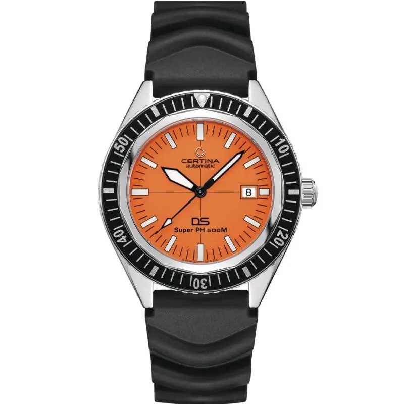 DS Super PH500M 43mm Orange Dial Auto Men`s Watch C0374071728010 by Certina
