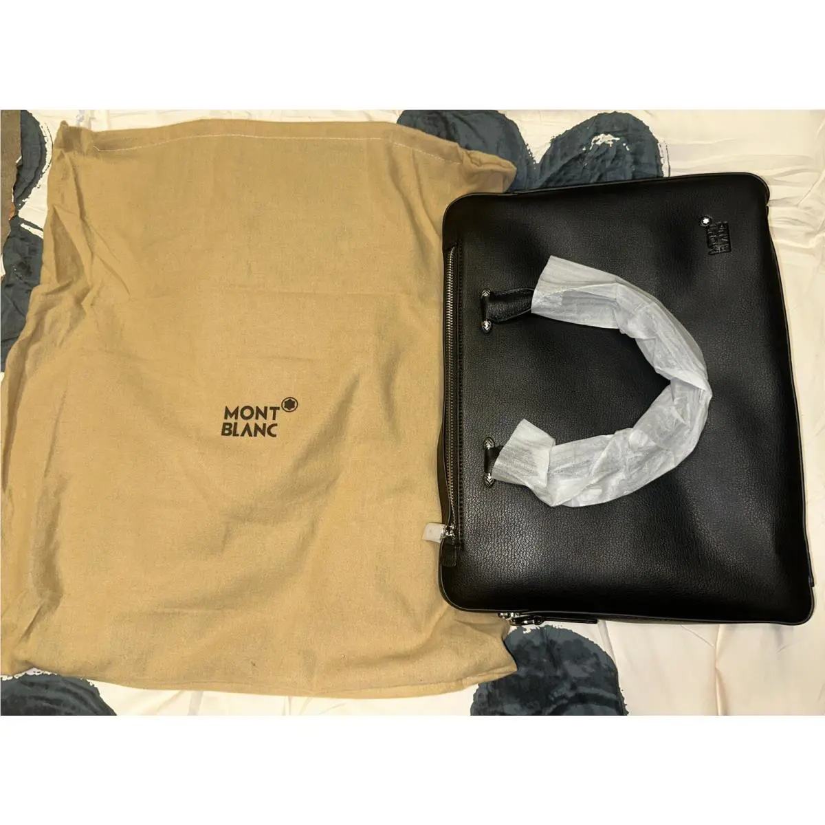 Leather Meisterstuck Collection Briefcase Bag with Storage Bag by Montblanc