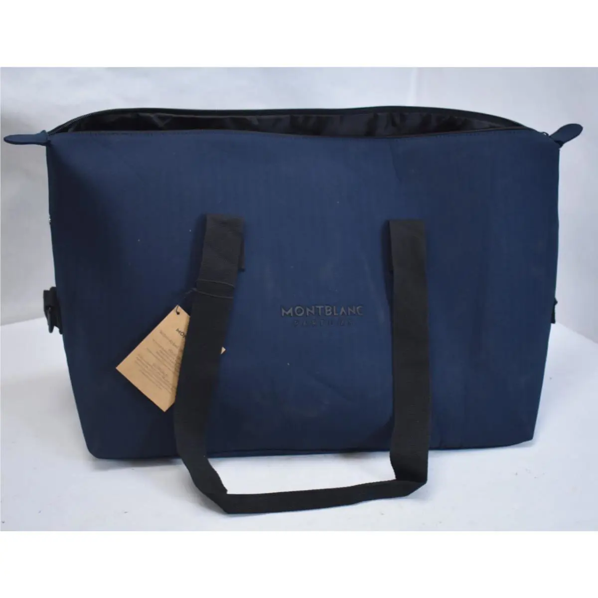 Montblanc Navy Duffle Weekender Travel Bag Large Adjustable Strap MBZPA372