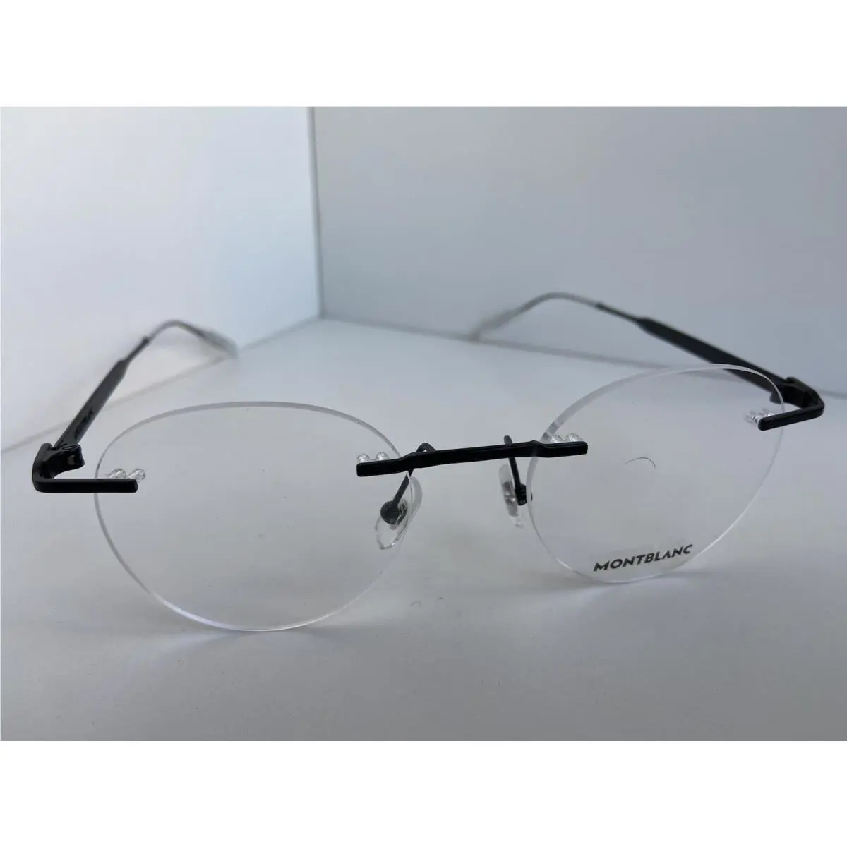 Montblanc MB 0148O 001 49mm Rimless Black Round Mens Women Eyeglasses Frame