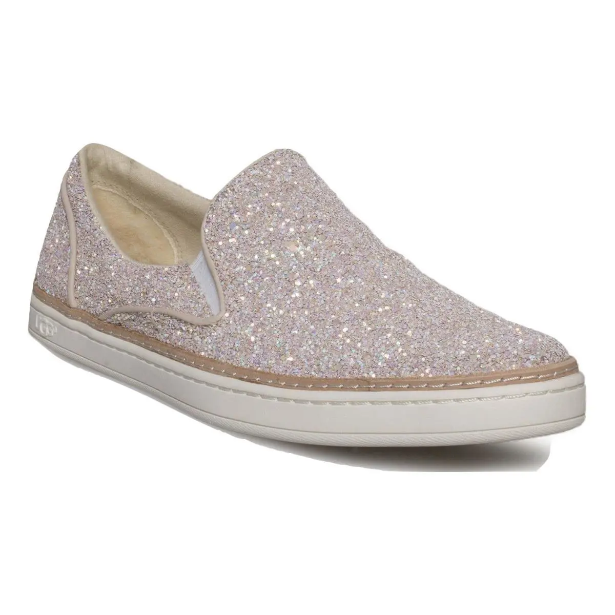 Ugg Adley Powder Chunky Glitter Leather Slip-on Sneakers Size 5 - POWDER