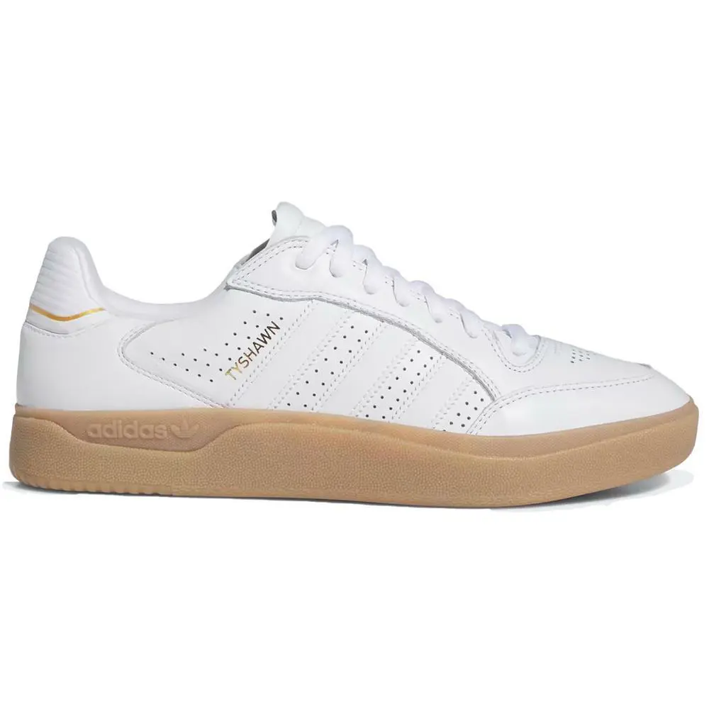 Adidas Tyshawn Low White/white/gum Mens Skate Shoe - White