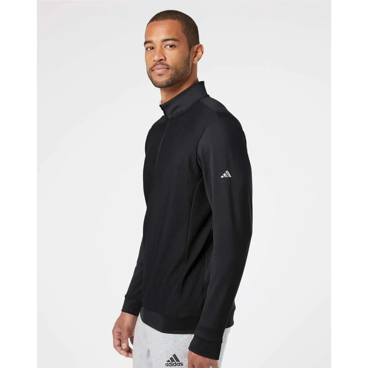 Adidas clothing - Performance Textured 1/4 Zip Pullover - A295 - White 5