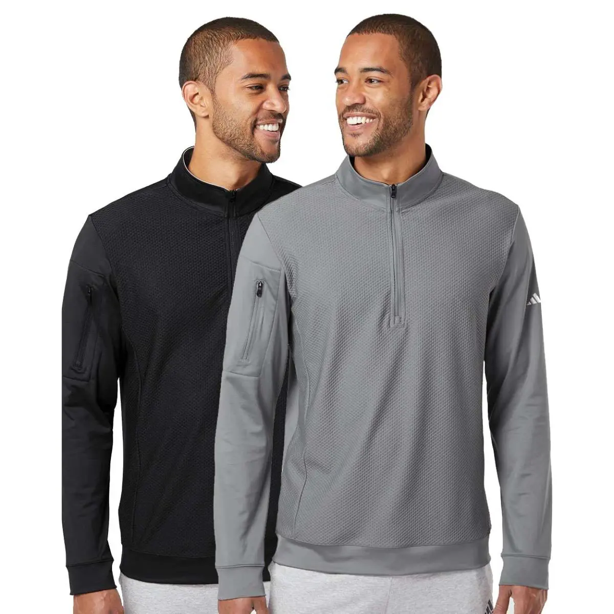 Adidas clothing - Performance Textured 1/4 Zip Pullover - A295 - White 9