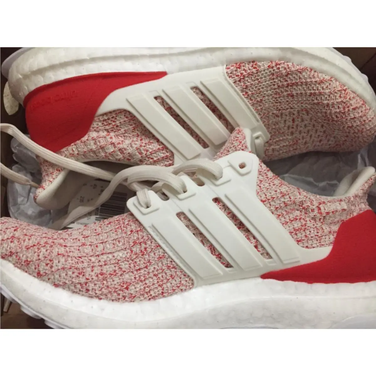 Adidas shoes - (Chalk White/Chalk White/Active Red) 6