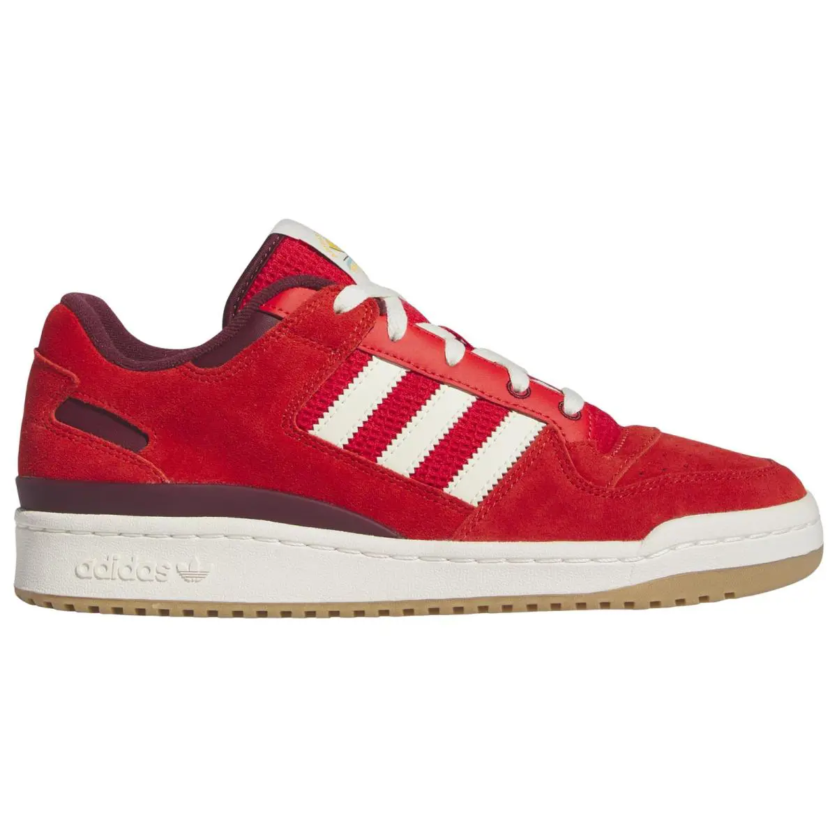 IE7176 Mens Adidas Forum Low CL - Red/Owhite/Gum3
