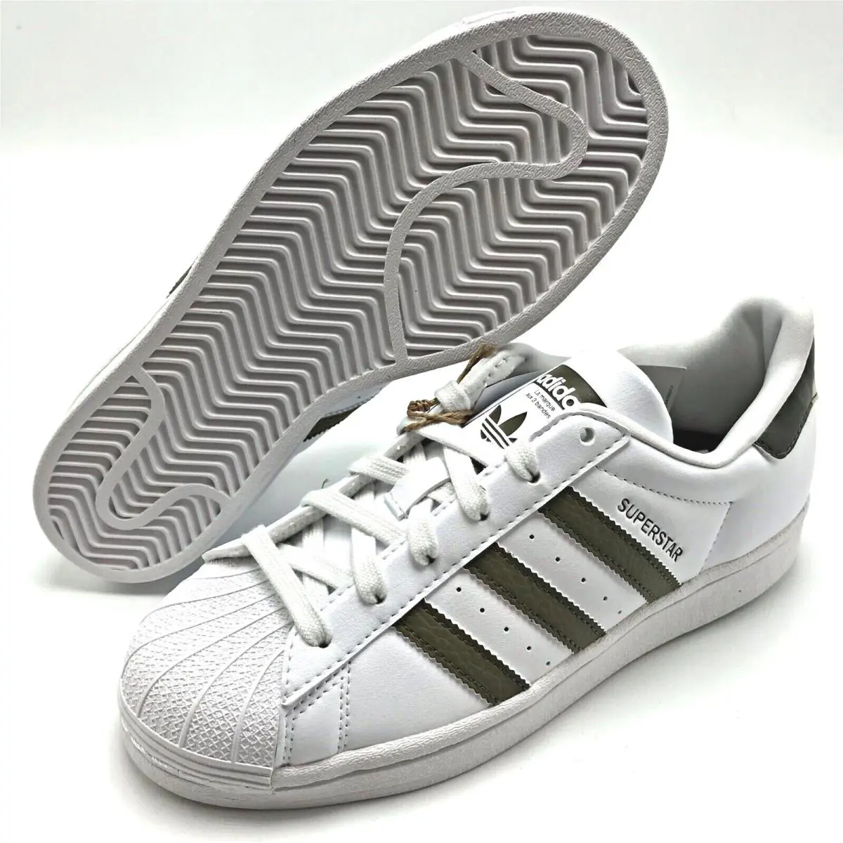 Adidas shoes - adidas Superstar - Superstar - HQ4287 - Cloud White / Olive Strata / Cloud White 6