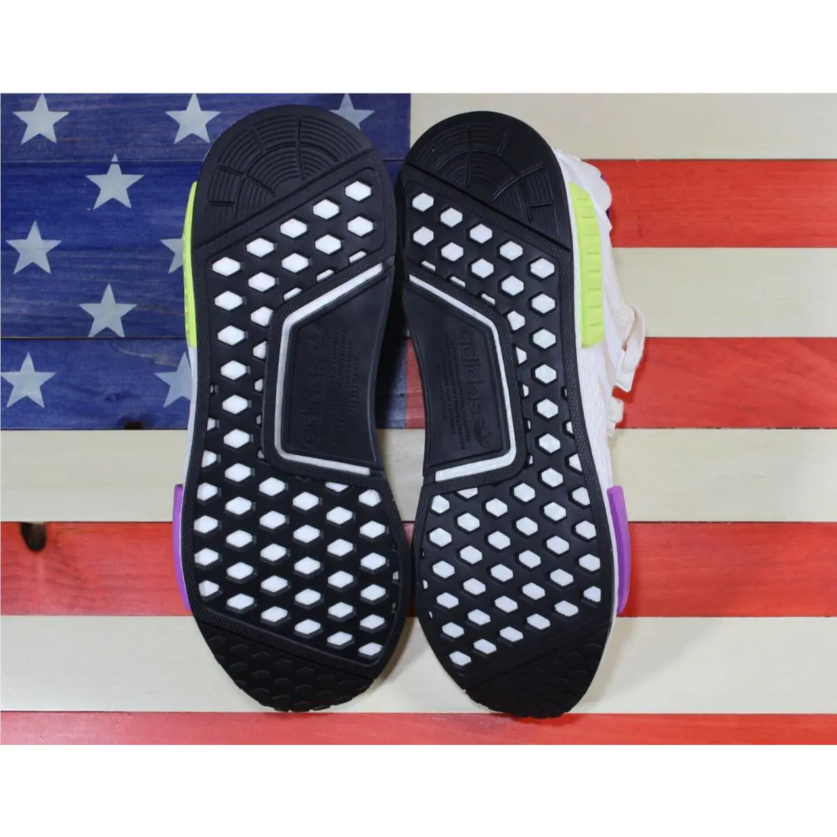 Adidas shoes - adidas NMD R1 - NMD - D96626 - White, Manufacturer: Chalk-White/Chalk-White/Semi-Solar-Yellow/Purple 22