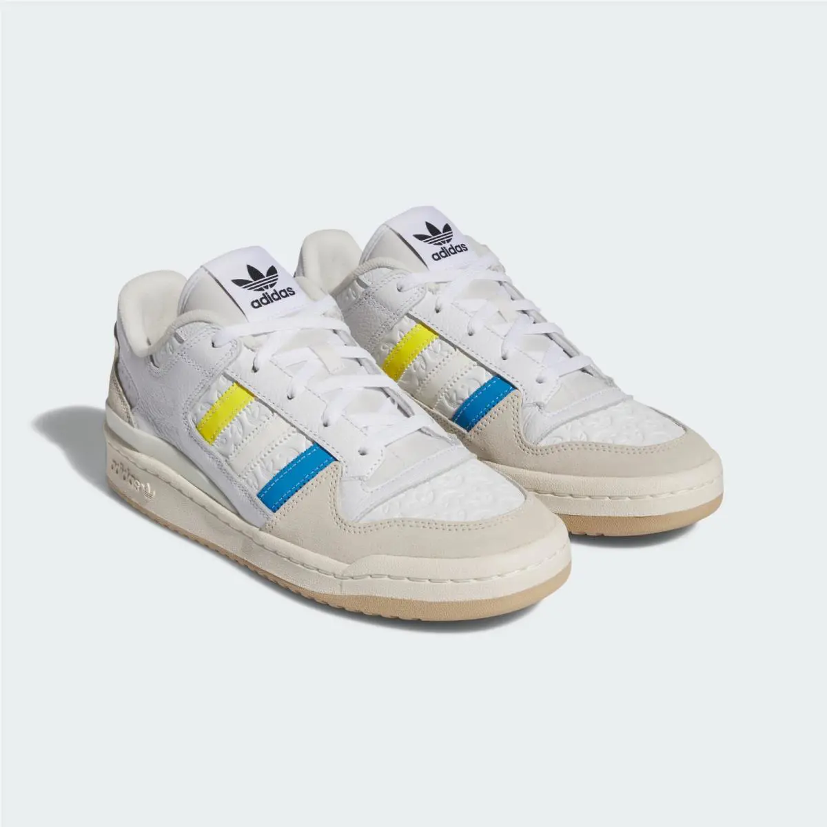 Adidas shoes - Cloud white, Bright Yellow, Bright Blue 1