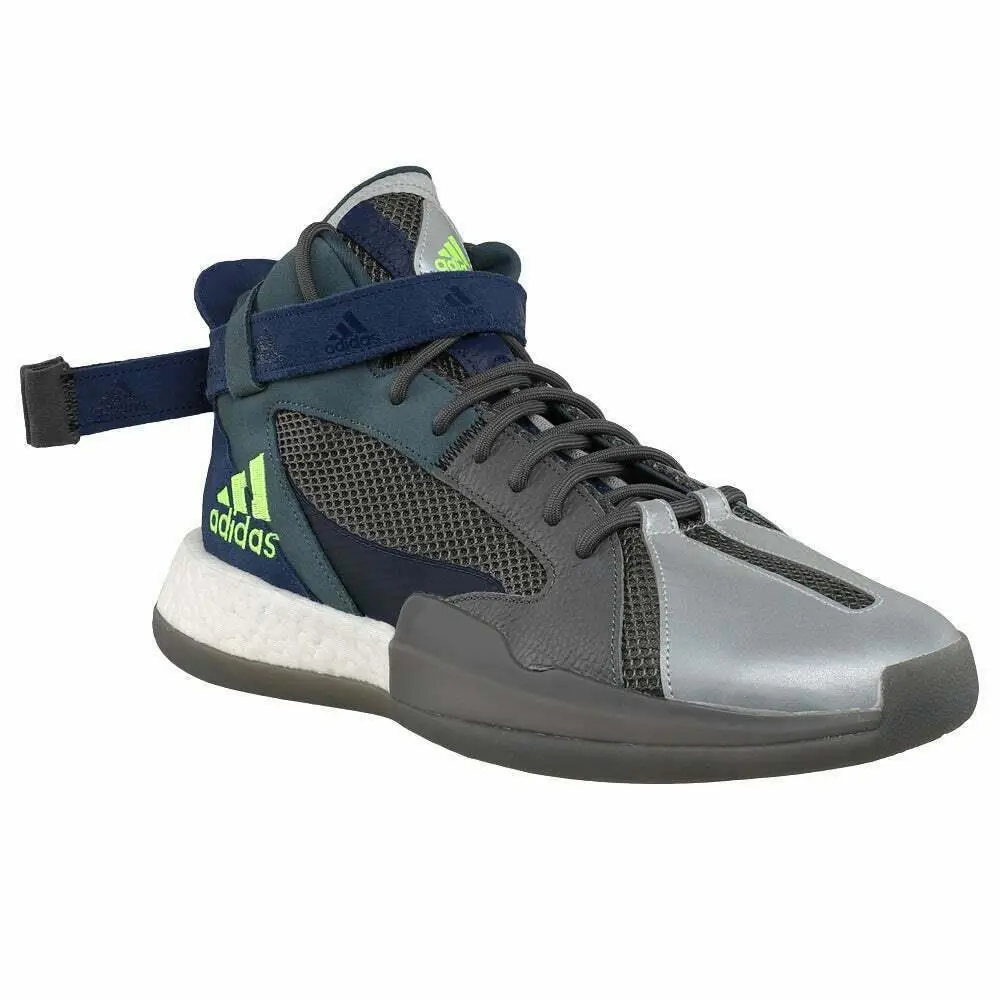 Adidas Posterize Men`s Basketball Shoes Signal Green Gray Blue FW4342 - Signal Green Gray Blue