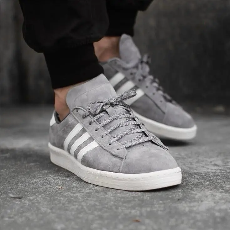 Adidas Originals Campus Men’s Athletic Shoe Gray Sneaker Trainers 154