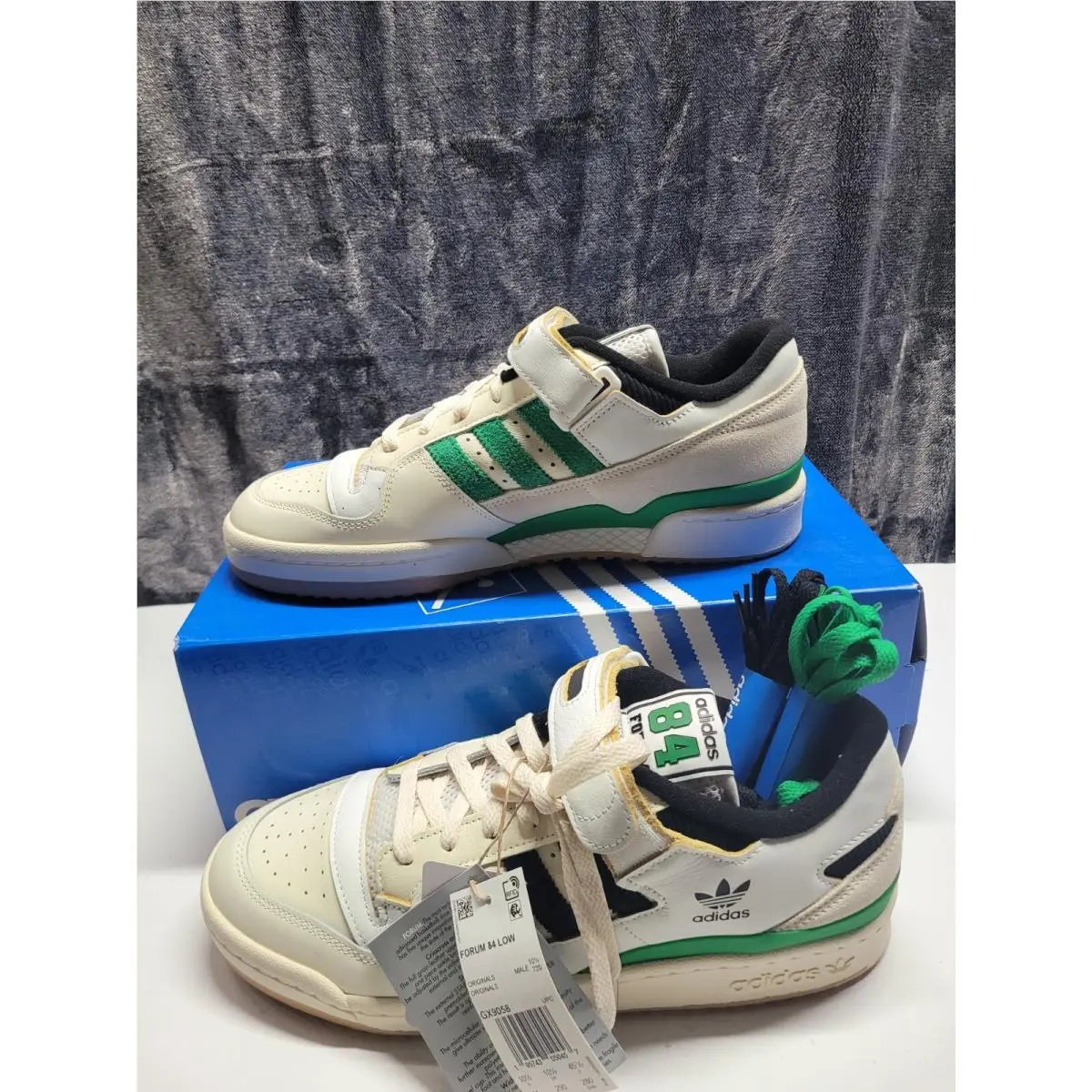 Men`s Adidas Forum 84 Low Originals Celtics White Black Green GX9058