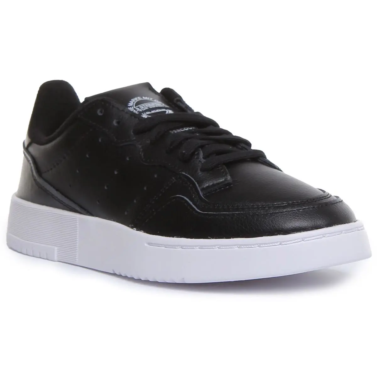 Adidas Supercourt J Lace up Leather Unisex Sneakers In Black White US 3 - 6