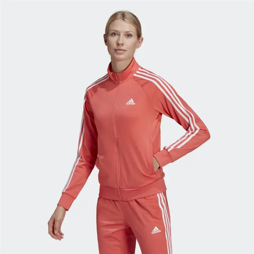 Adidas Women`s Primegreen Warm-up Slim 3-Stripes Track Suit Jacket Pant