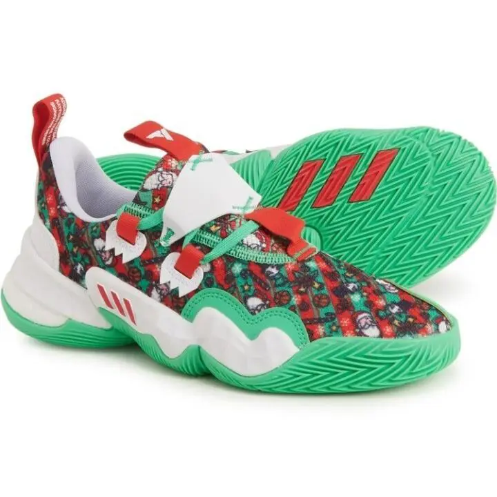 Adidas Trae Young 1 Men and Women`s Christmas Basketball Shoes M5.5 W6.5 M6 W7 - Christmas Red,White/Screaming Green