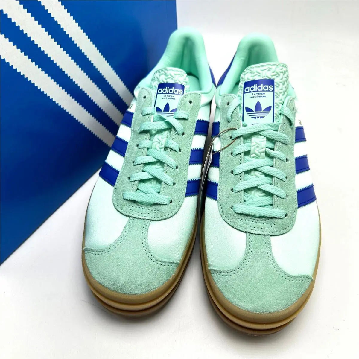 Adidas shoes - adidas Gazelle - Gazelle - JI2702 - Clear Mint/Lucid Blue/Gold Metallic 8