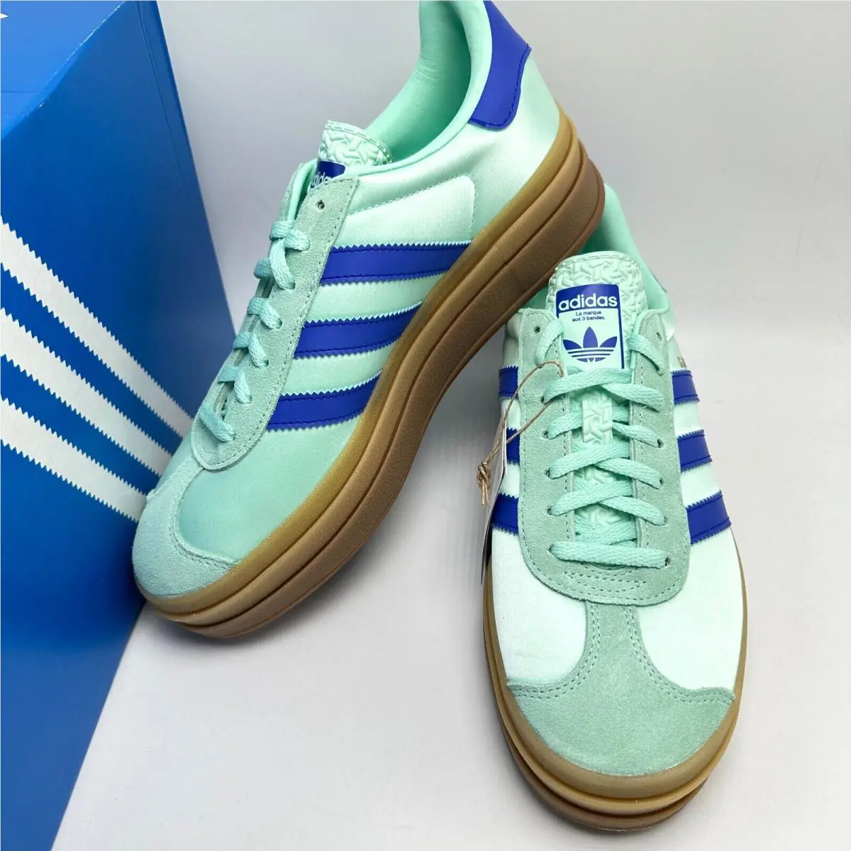 Adidas shoes - adidas Gazelle - Gazelle - JI2702 - Clear Mint/Lucid Blue/Gold Metallic 11