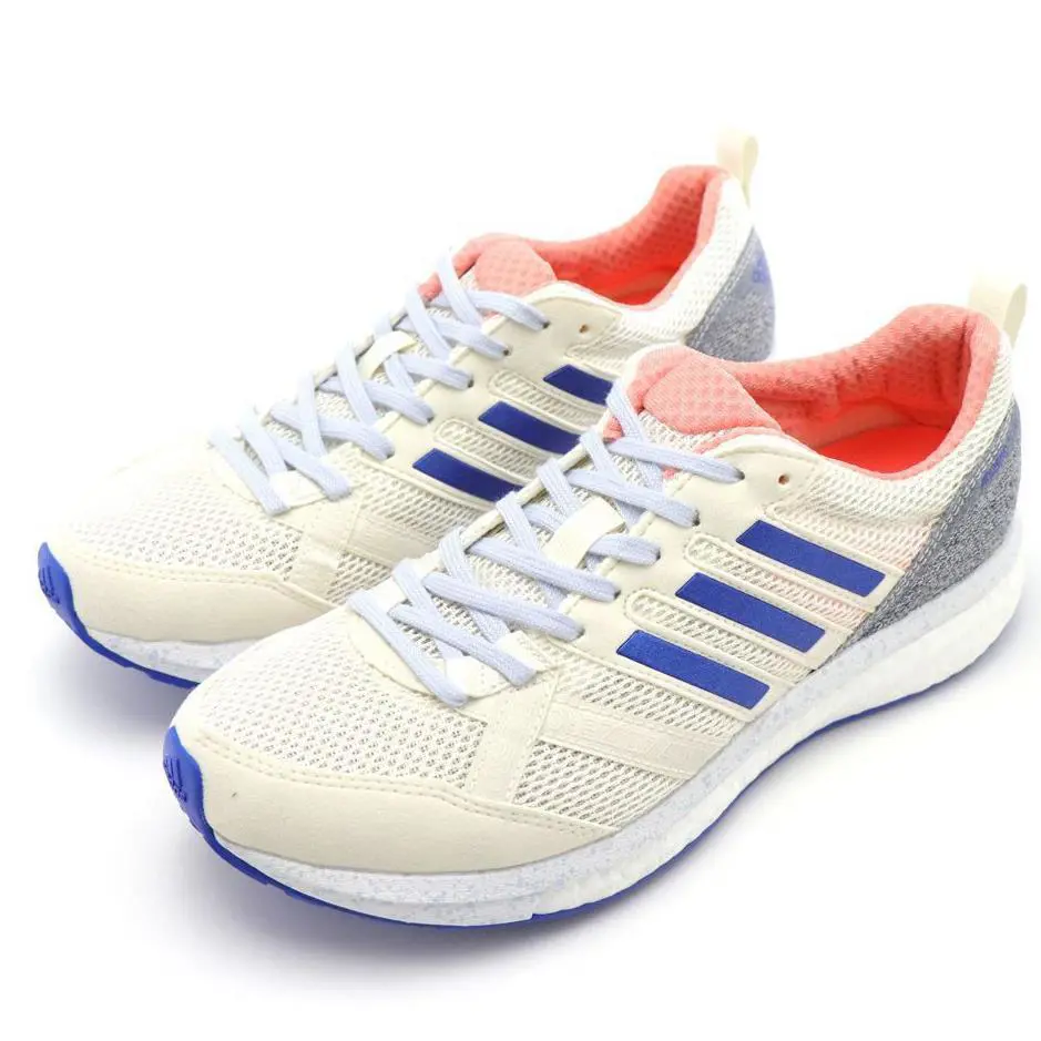 Womens Adidas Sneakers Adizero Tempo 9 White Orange Running Shoes Adidas CP9498 - White