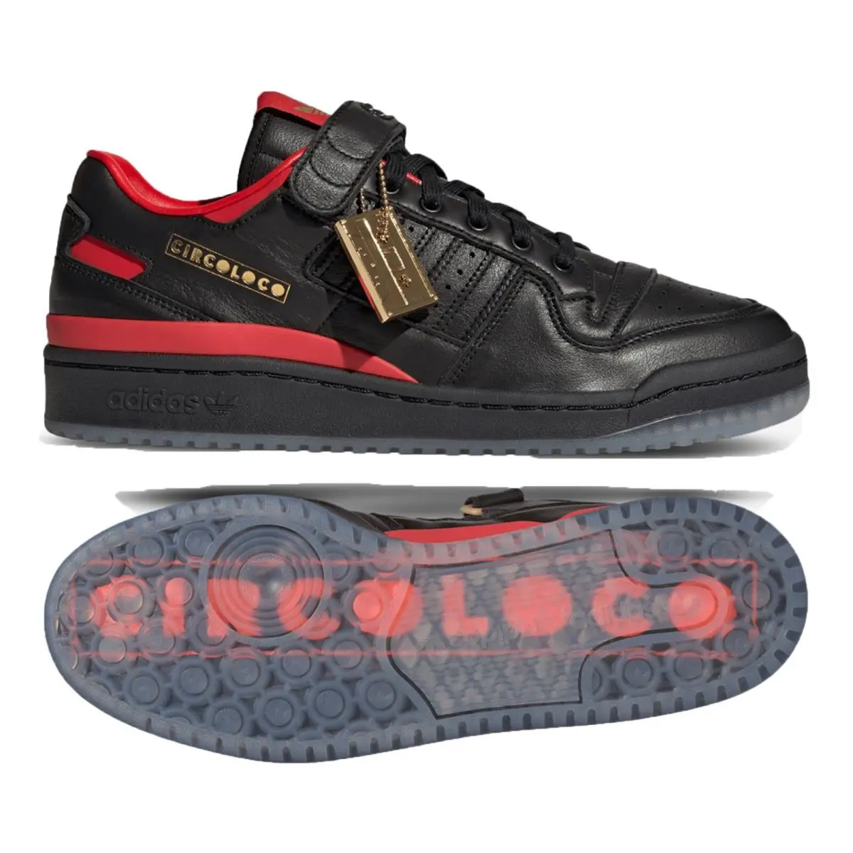 Adidas Originals Forum Low x Circoloco Core Black/vivid Red HQ3618 Men`s Shoes