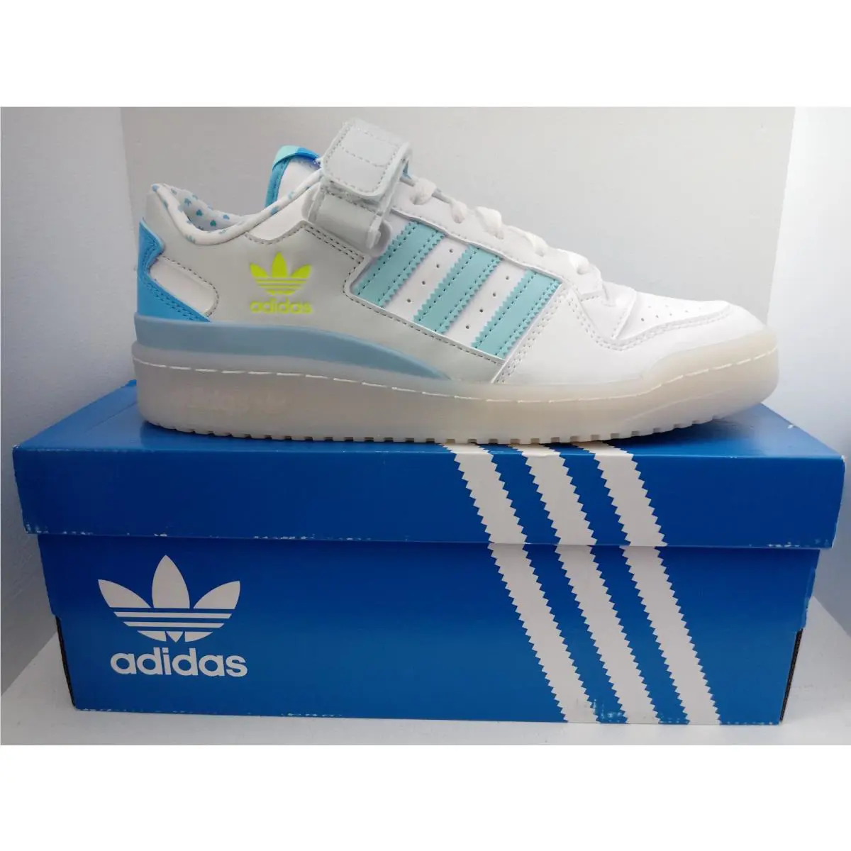 Adidas shoes - ADIDAS FORUM LOW - FORUM LOW - GZ0799 - WHITE/RUSH SKY-CLEAR AQUA 1
