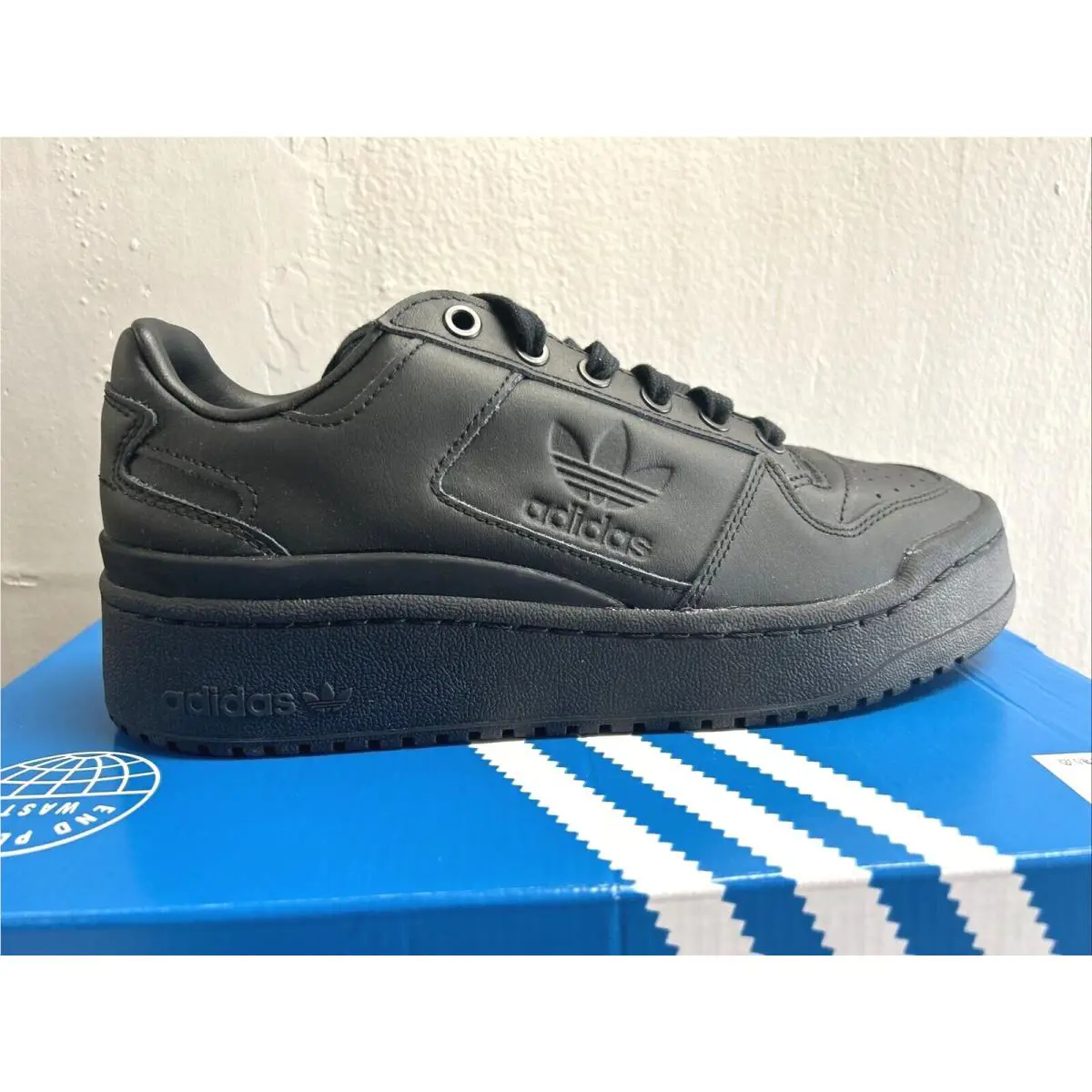 Adidas Forum Bold Platform Women`s Triple Black Sneaker Shoes Leather GY5922