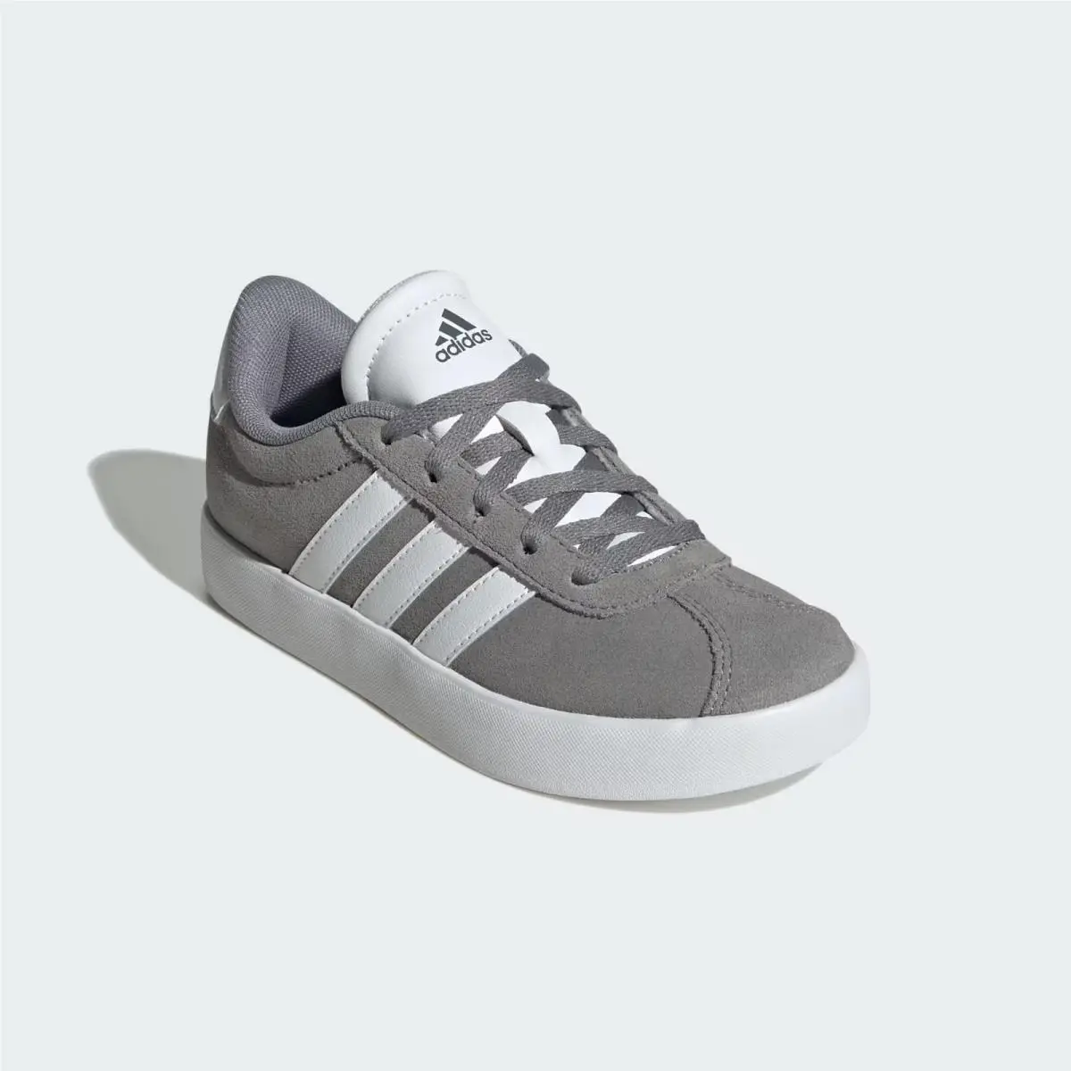 Adidas VL Court 3.0 ID6314 Sneakers Kids Gray White Suede Lifestyle Shoes TF6365