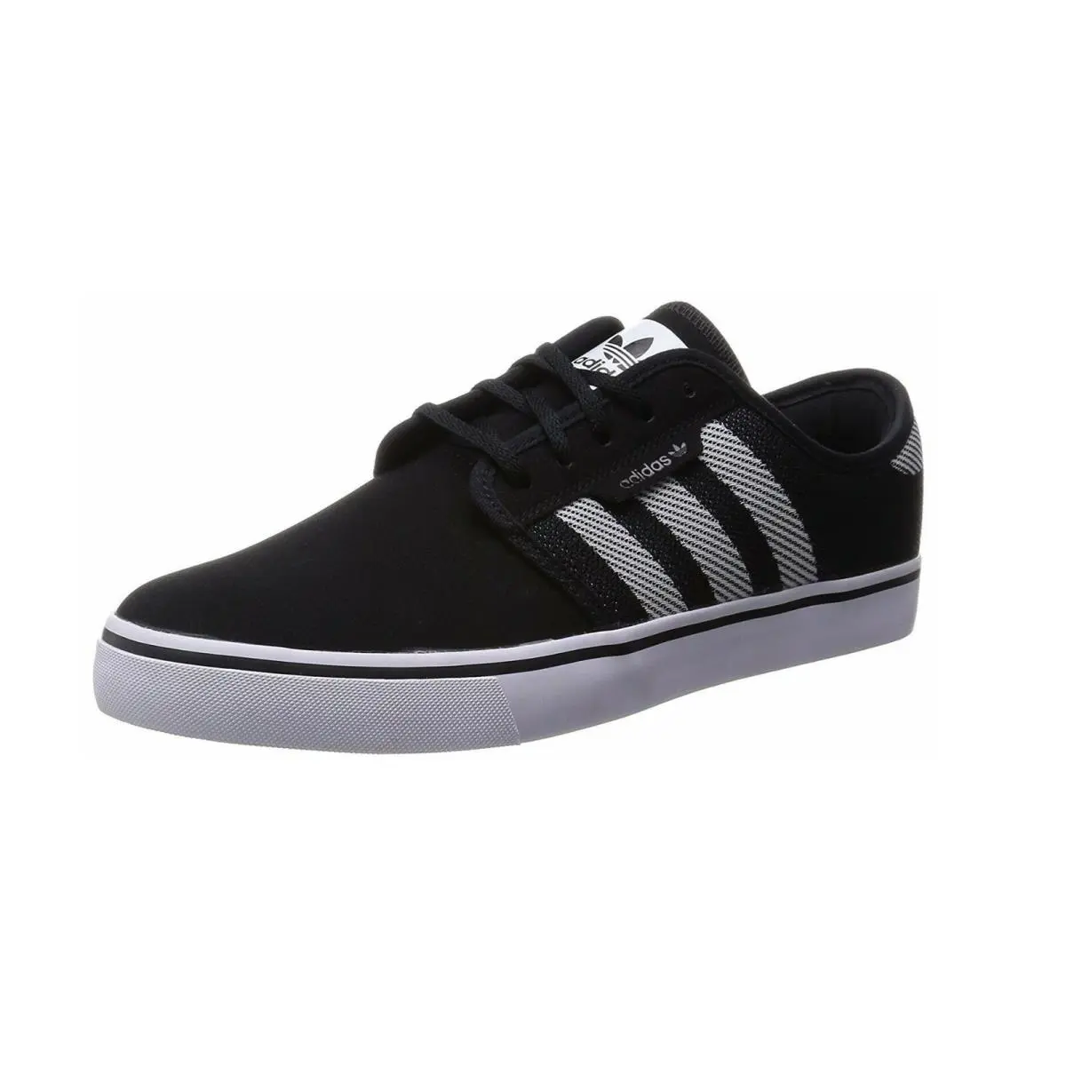 Adidas Seeley Woven Black White Black Skateboarding S85675 328 Men`s Shoes - Black
