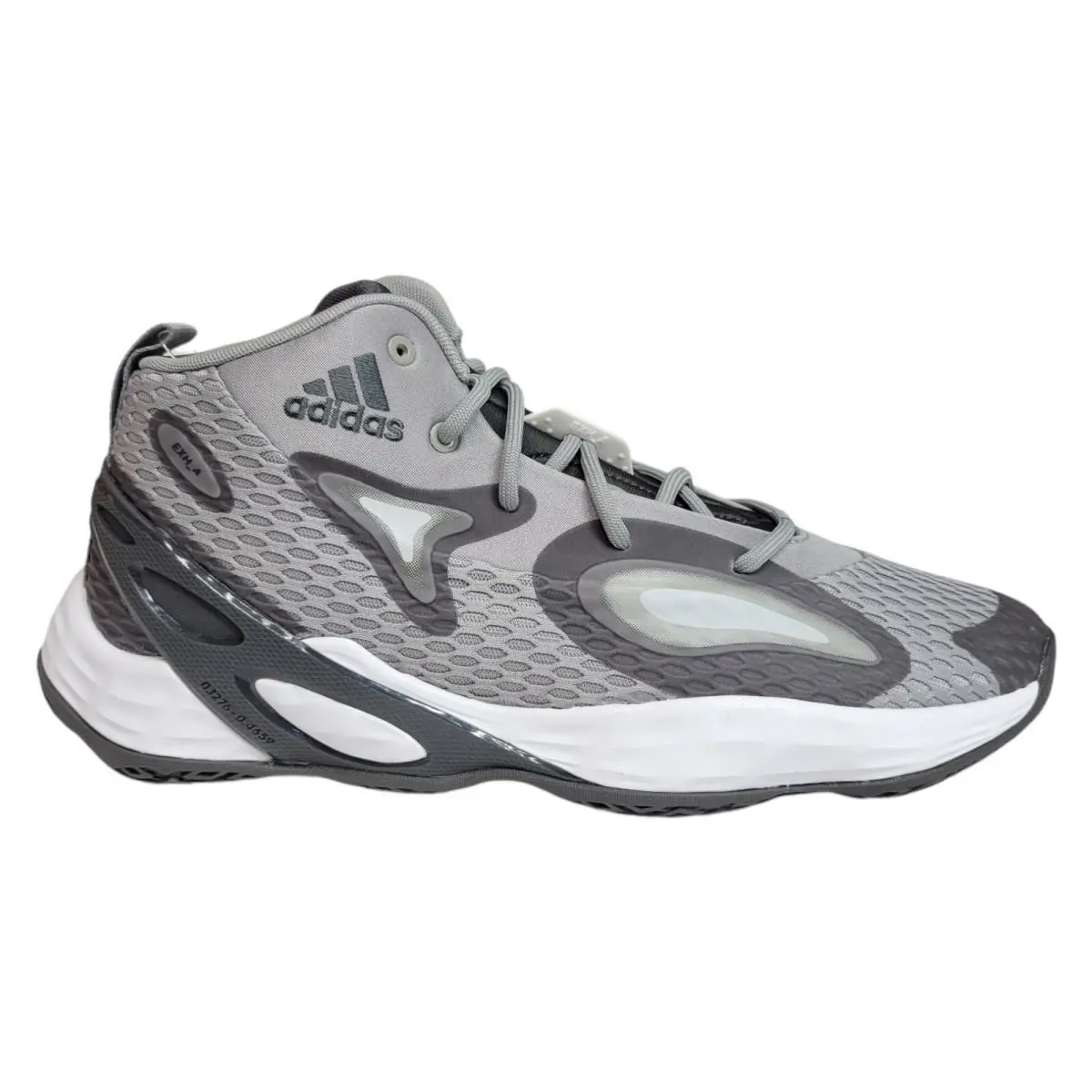 Adidas Mens 11.5 Exhibit A Mid Basketball Shoes Sneakers Gray H68703 - Gray