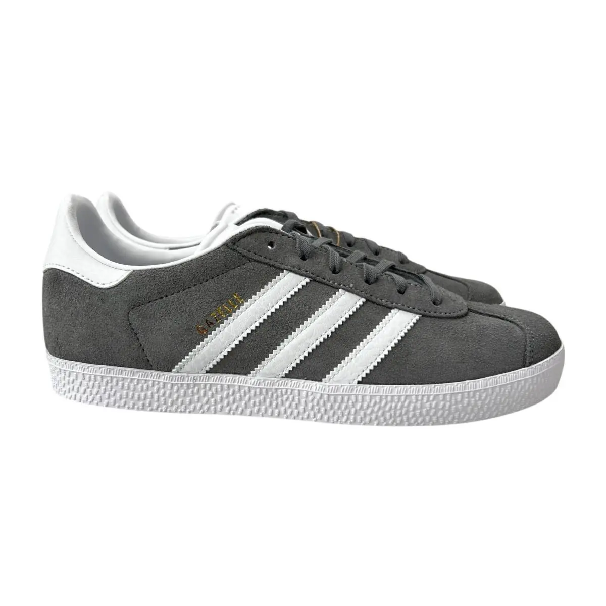 Adidas Originals Gazelle J Grey Three White Shoes FW0716 Youth Sz 3.5-7