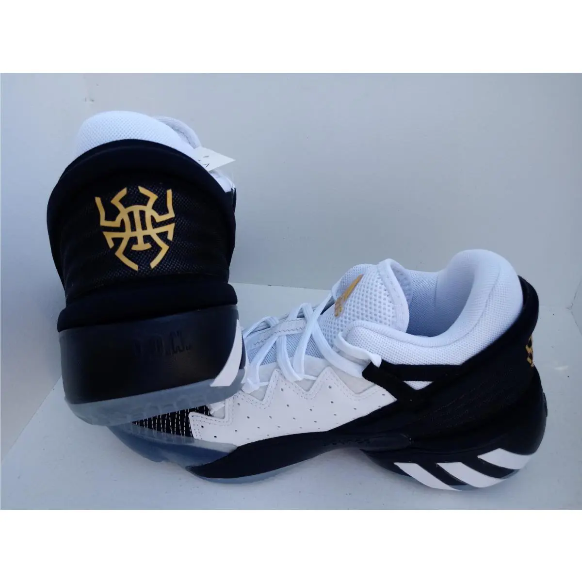 Adidas shoes - D.O.N. ISSUE 2 - ISSUE - FU7384 - WHITE/BLACK-GOLD 8