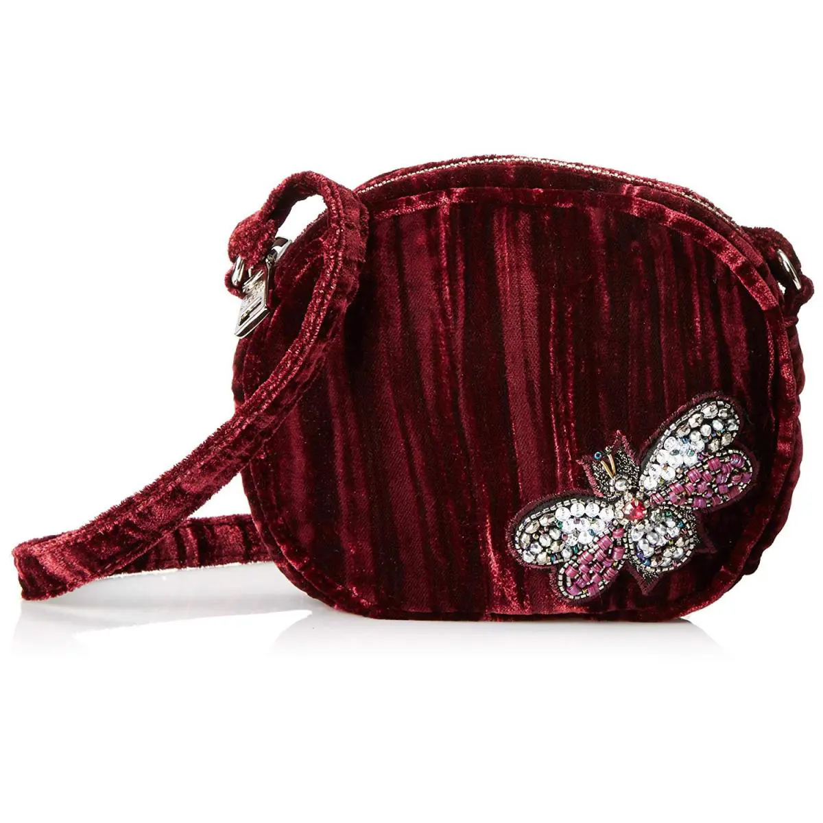 Lotus Mini Canteen Crossbody Bag with Bug Appliqu s Wine by Steve Madden