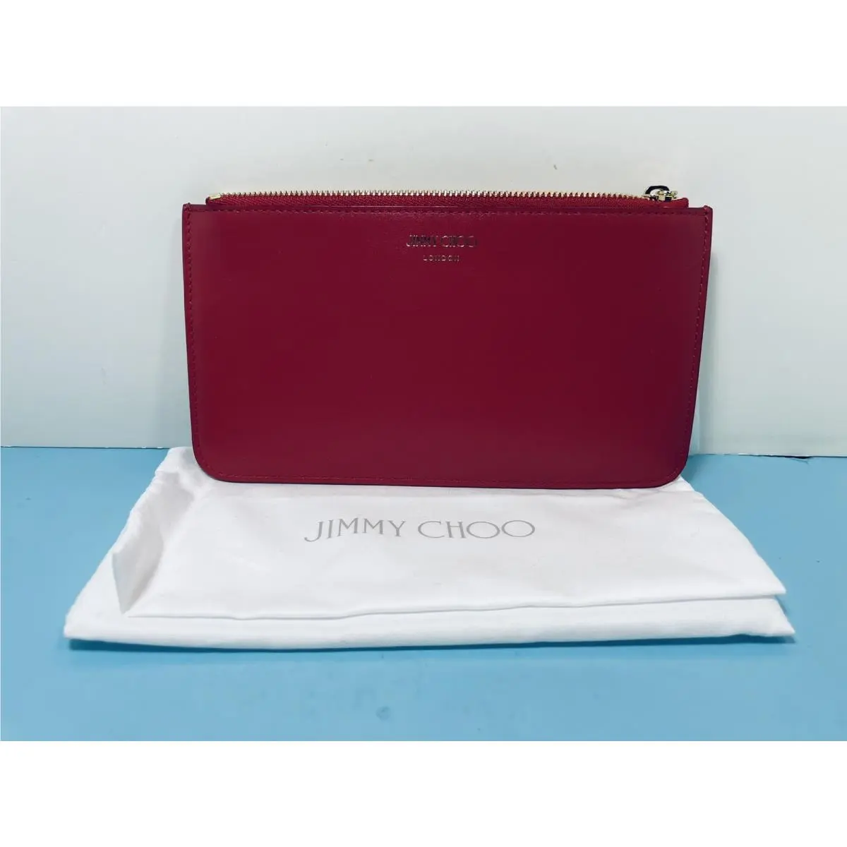 Jimmy Choo - Athini Pouch - Oclf / 028 - Red - Leather Wallet - IN Dust Bag