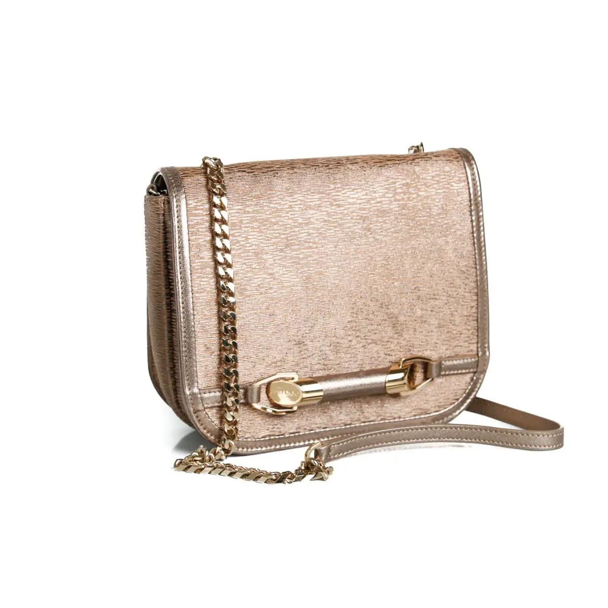 Jimmy Choo Zadie Gold Embossed Metallic Leather Cross Body Bag