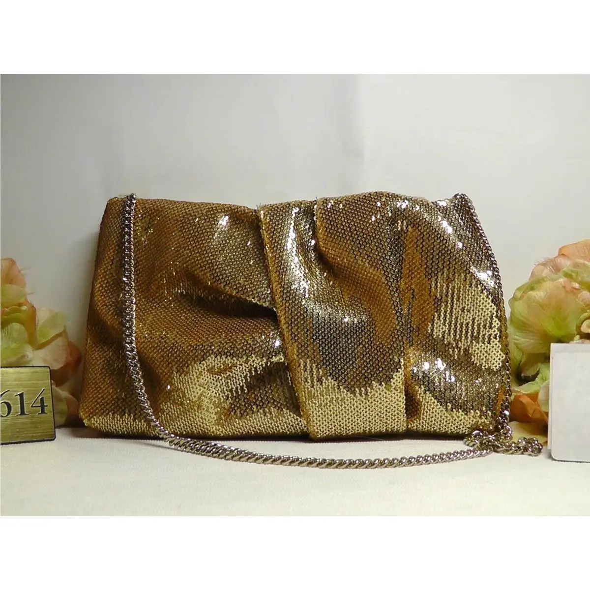 Jimmy Choo Bonny Gold Sequin Bonny Sequin Mini Clutch