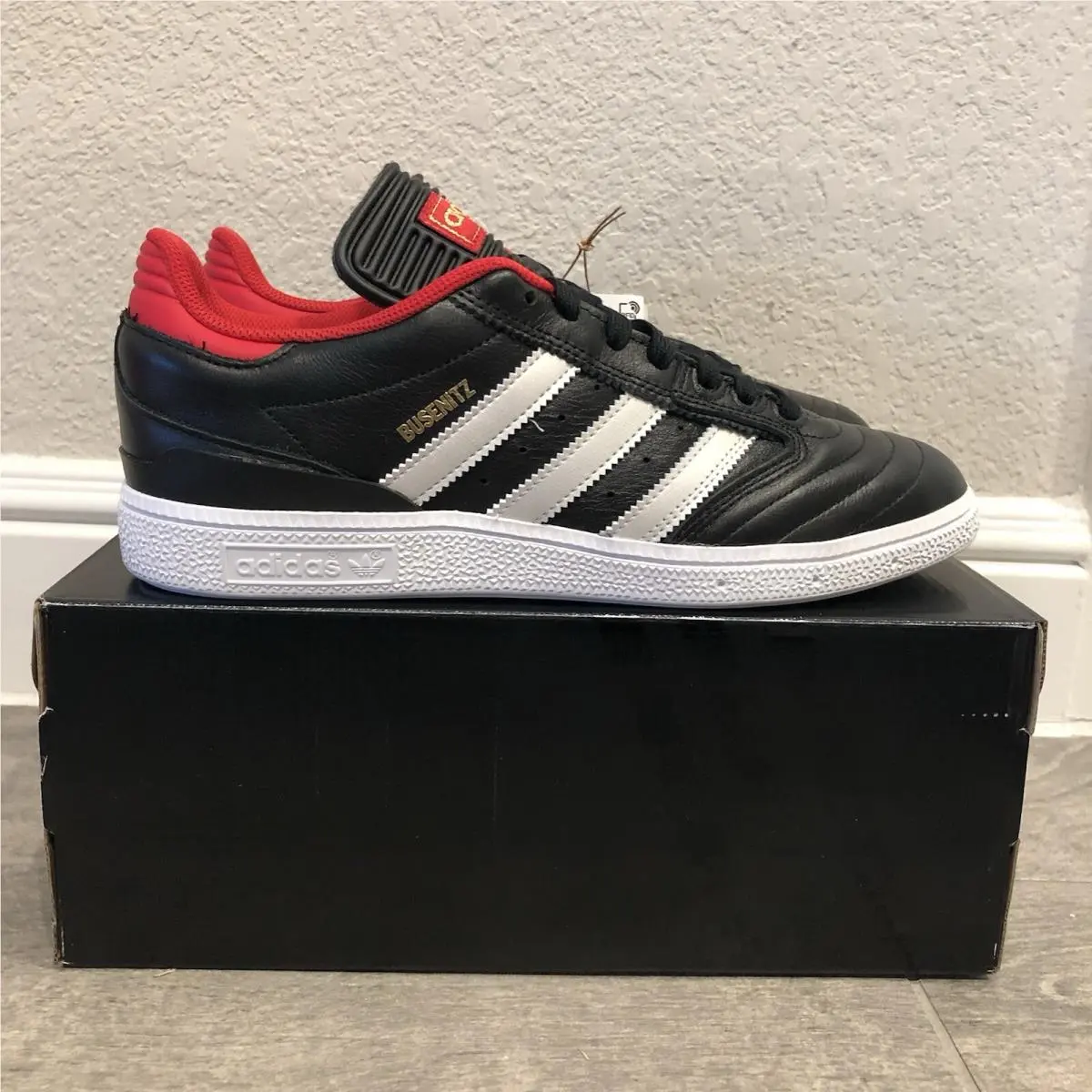 Originals Busenitz Pro Black Red Leathers Sneakers Men’s Shoes Size 9 by Adidas