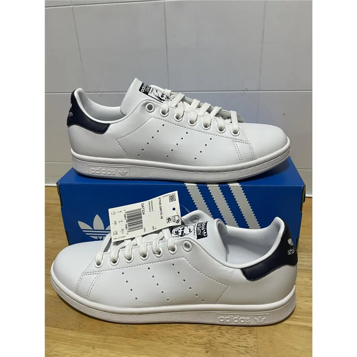 Adidas Originals Stan Smith Cloud White Collegiate Navy Women`s US 10