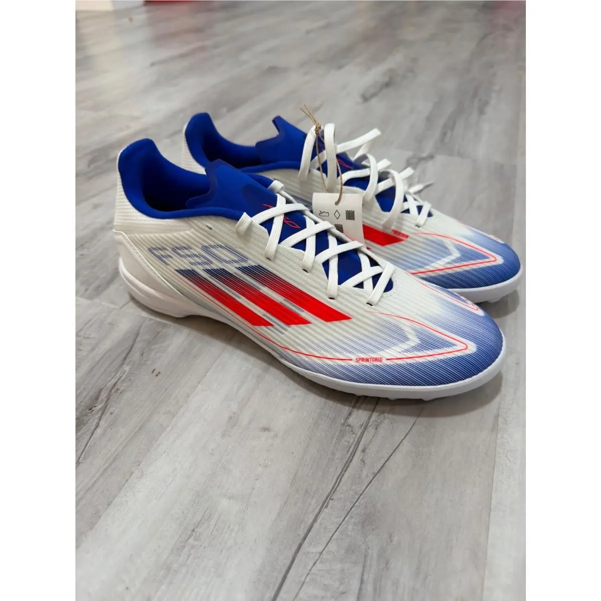 Adidas shoes - F50 LEAGUE TF - LEAGUE - IF1343 - Footwear White/Solar Red/Lucid Blue (UPC: 196478608487) 4