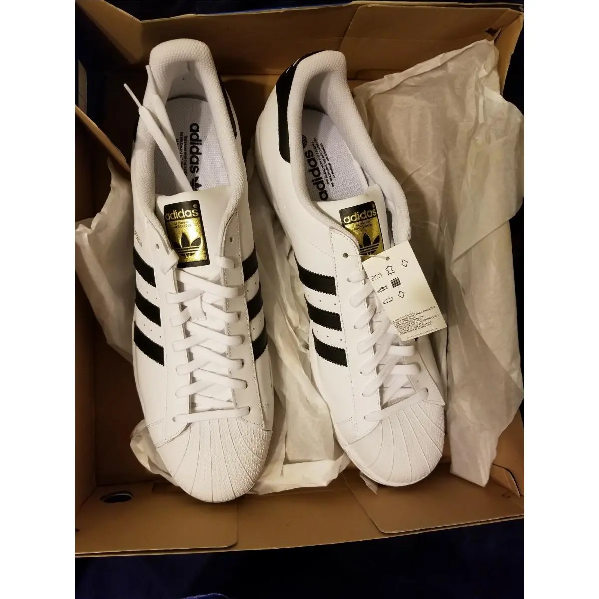 Mens  Superstar Running Shoes Lace UP White Size 20 C77124 by Adidas