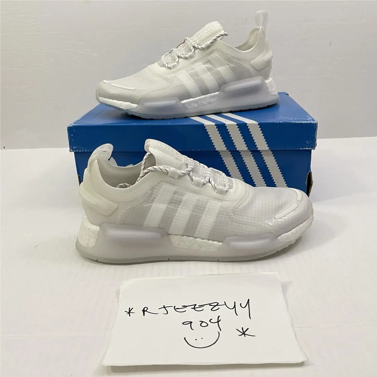 Mens Size 8 Adidas Nmd V3 Triple White Running Sneakers Shoes GX3374 8