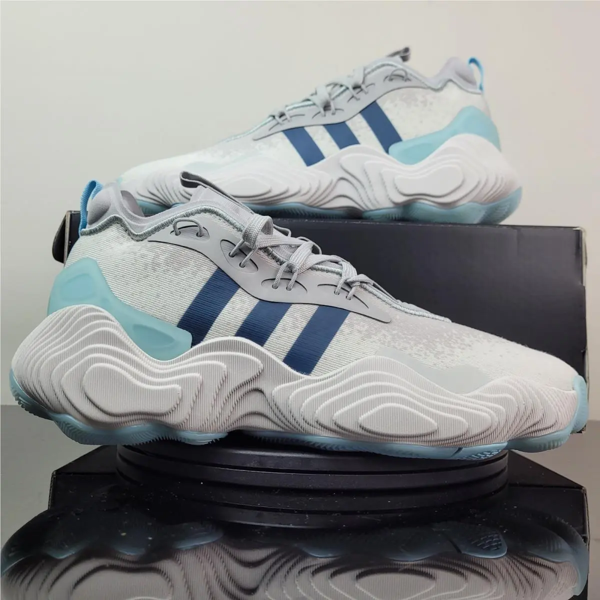 Trae Young 3 Low Basketball Shoes Gray Blue Sneakers IE2708 Men`s Sz 11.5 by Adidas