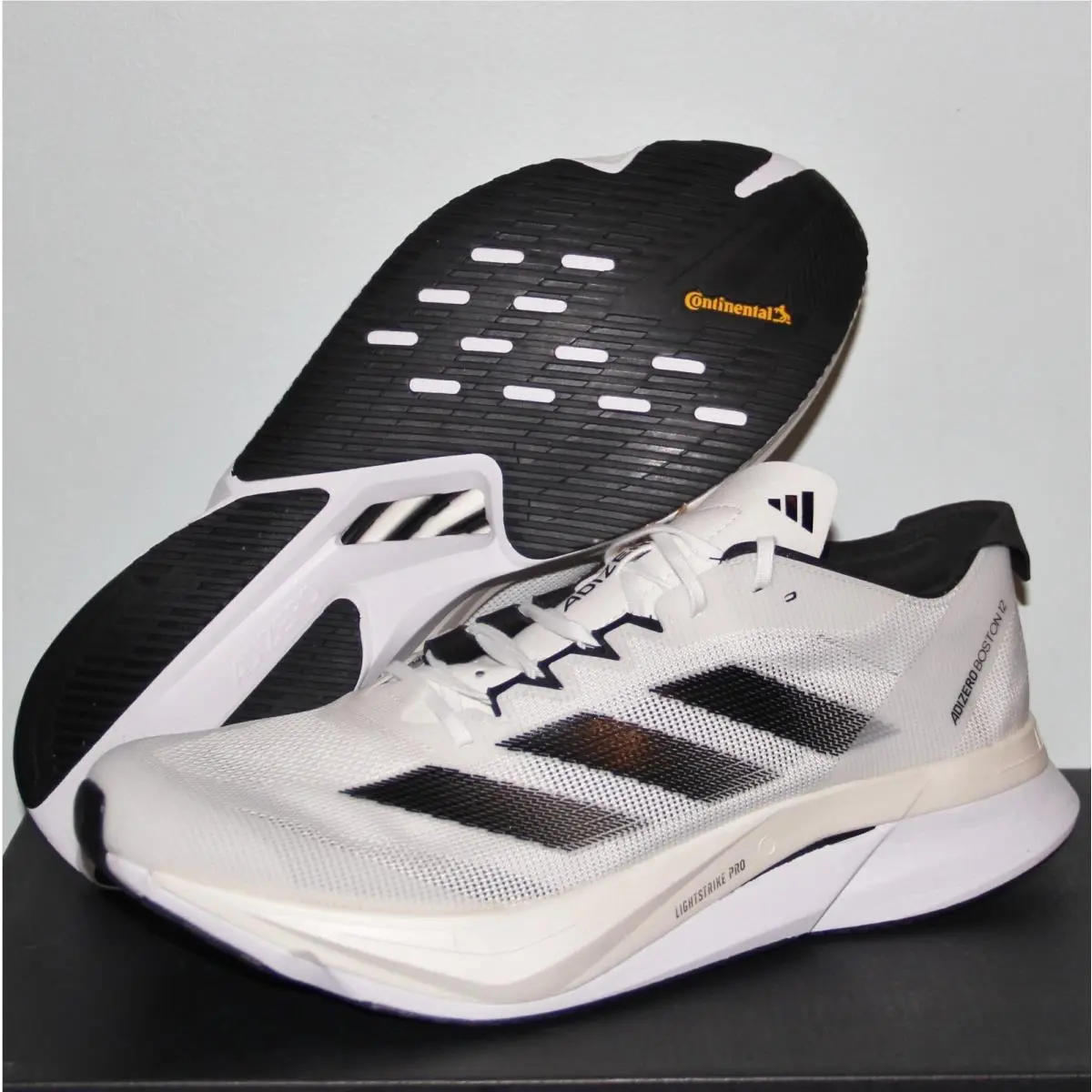Adidas Adizero Boston 12 Running Shoes Mens 12 White Black ID4236