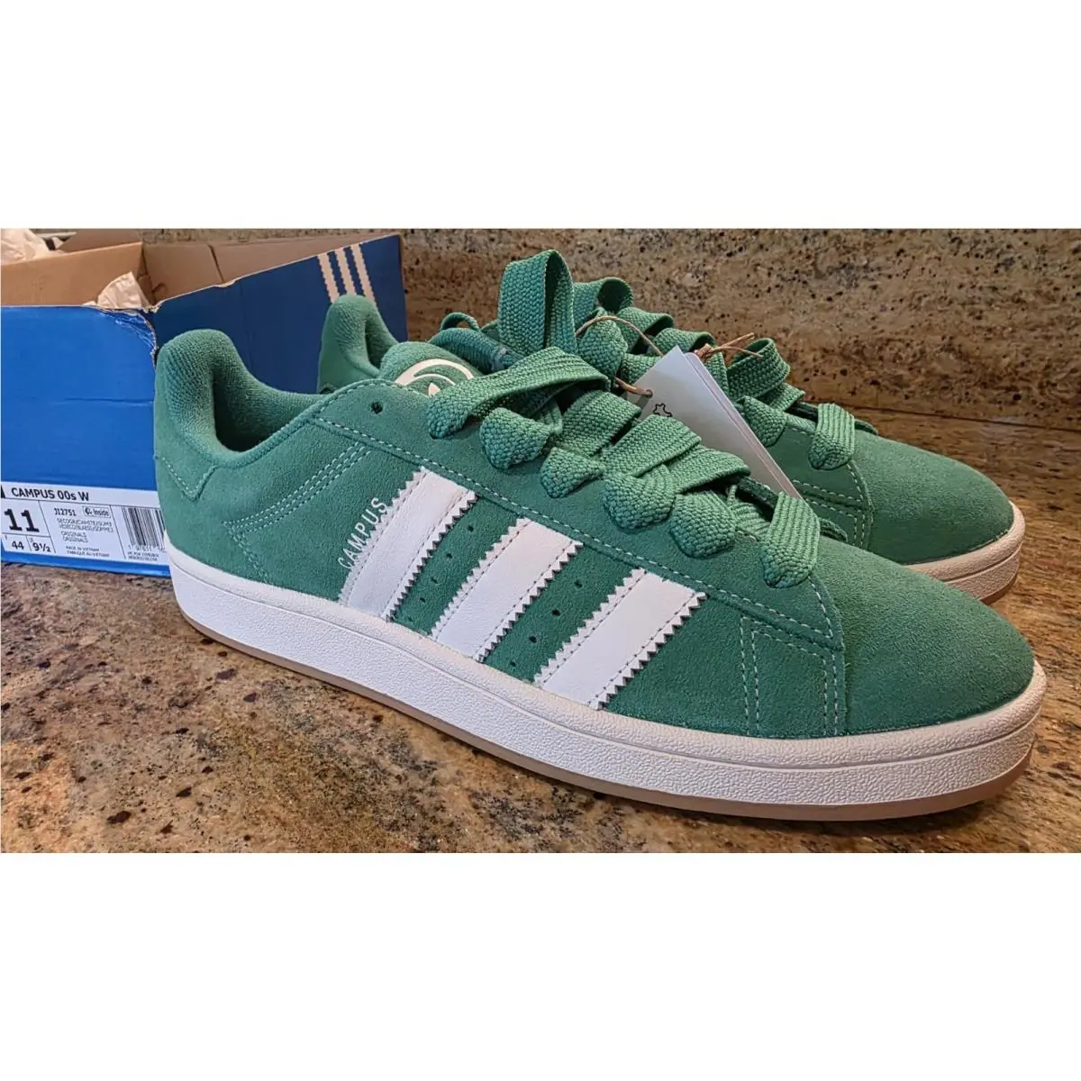 Size 11 Adidas Men’s Campus 00s Originals Green White JI2751