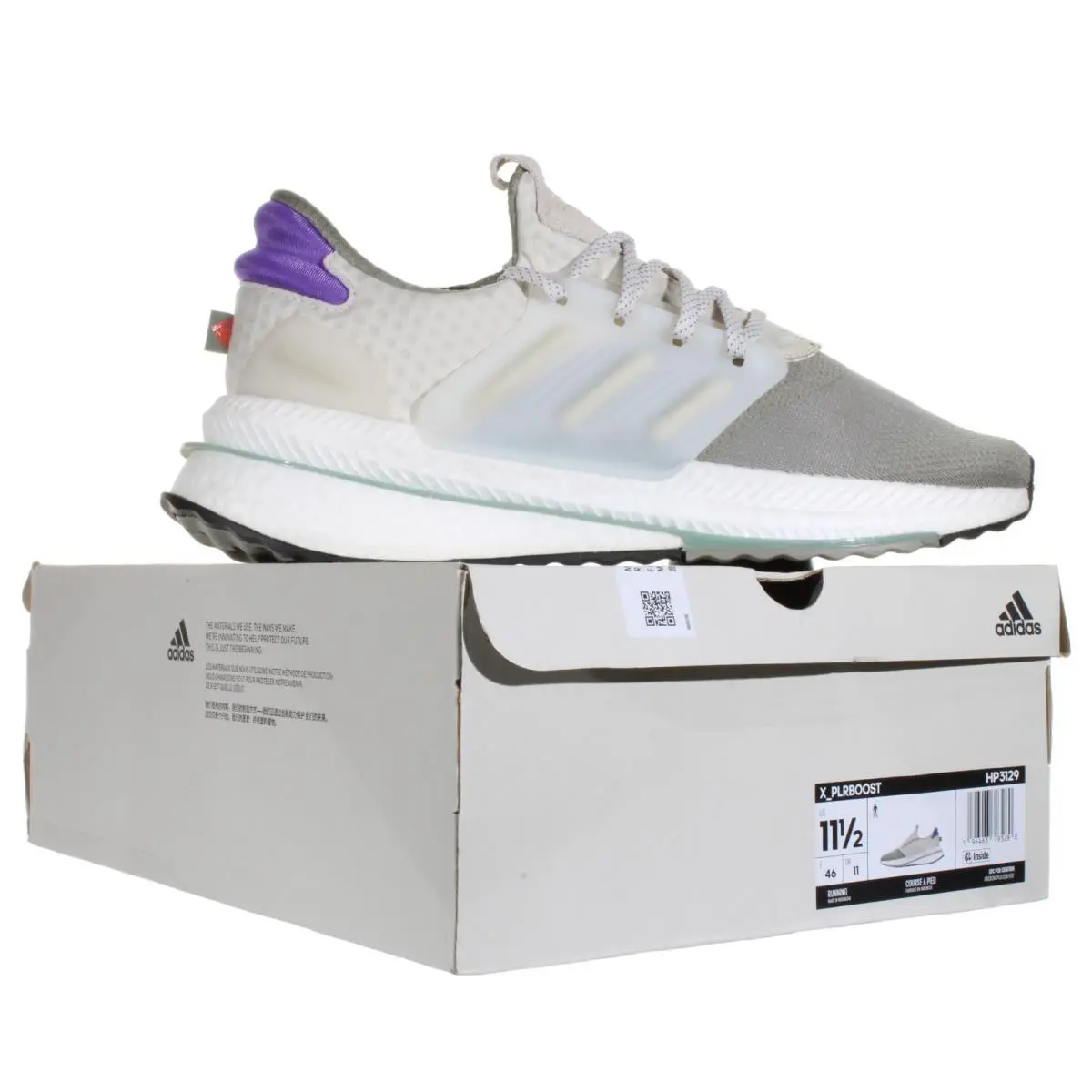 Adidas shoes - adidas X_PLRBOOST - HP3129 - Silver Pebble, Aluminium, Purple Rush (UPC: 196463793280) 4