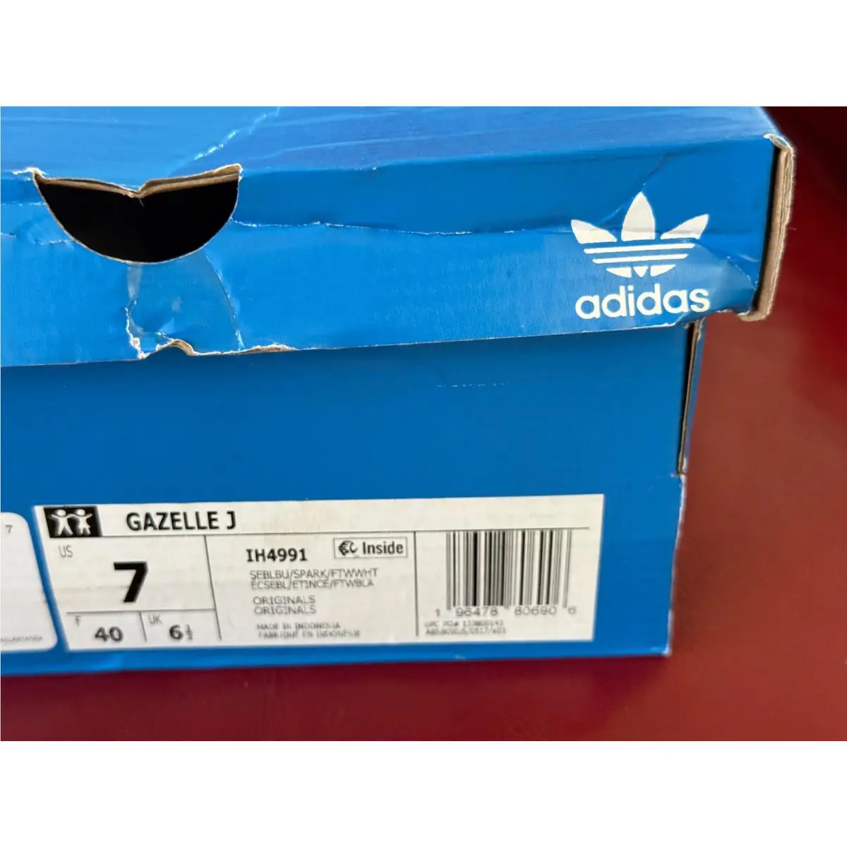 Adidas shoes - adidas Gazelle J - Gazelle - IH4991 - Semi Blue Burst/Spark/White (UPC: 196478806906) 9