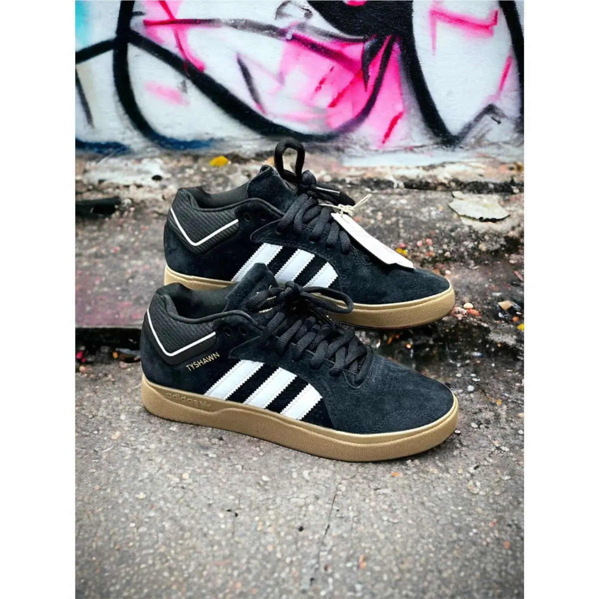 Size 6 - Adidas Skateboarding Tyshawn Jones Men`s Shoe GY6946 Black Gold