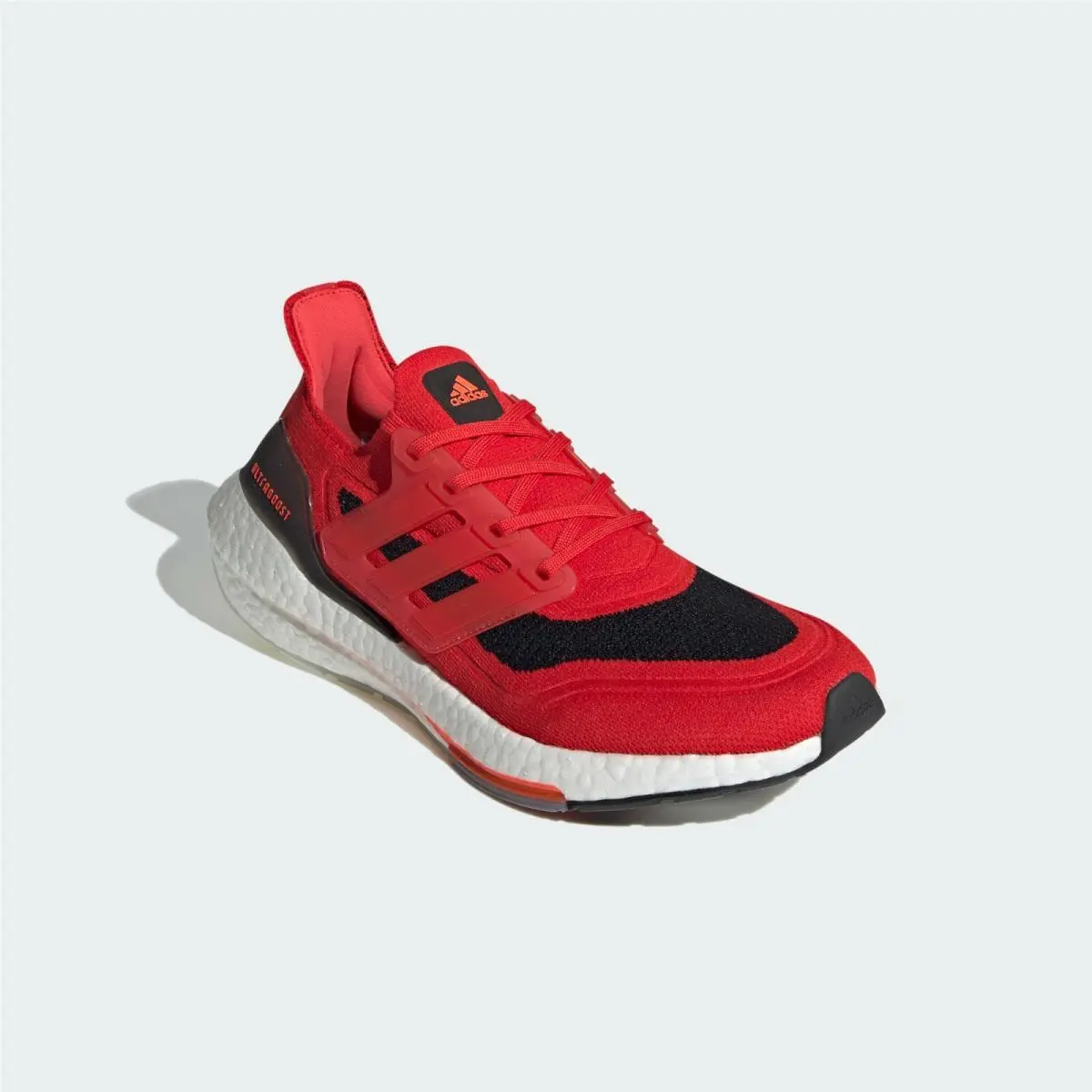 Men`s Adidas Ultraboost 21 Running Shoes Vivid Red / Black Sz 8.5 FY0387