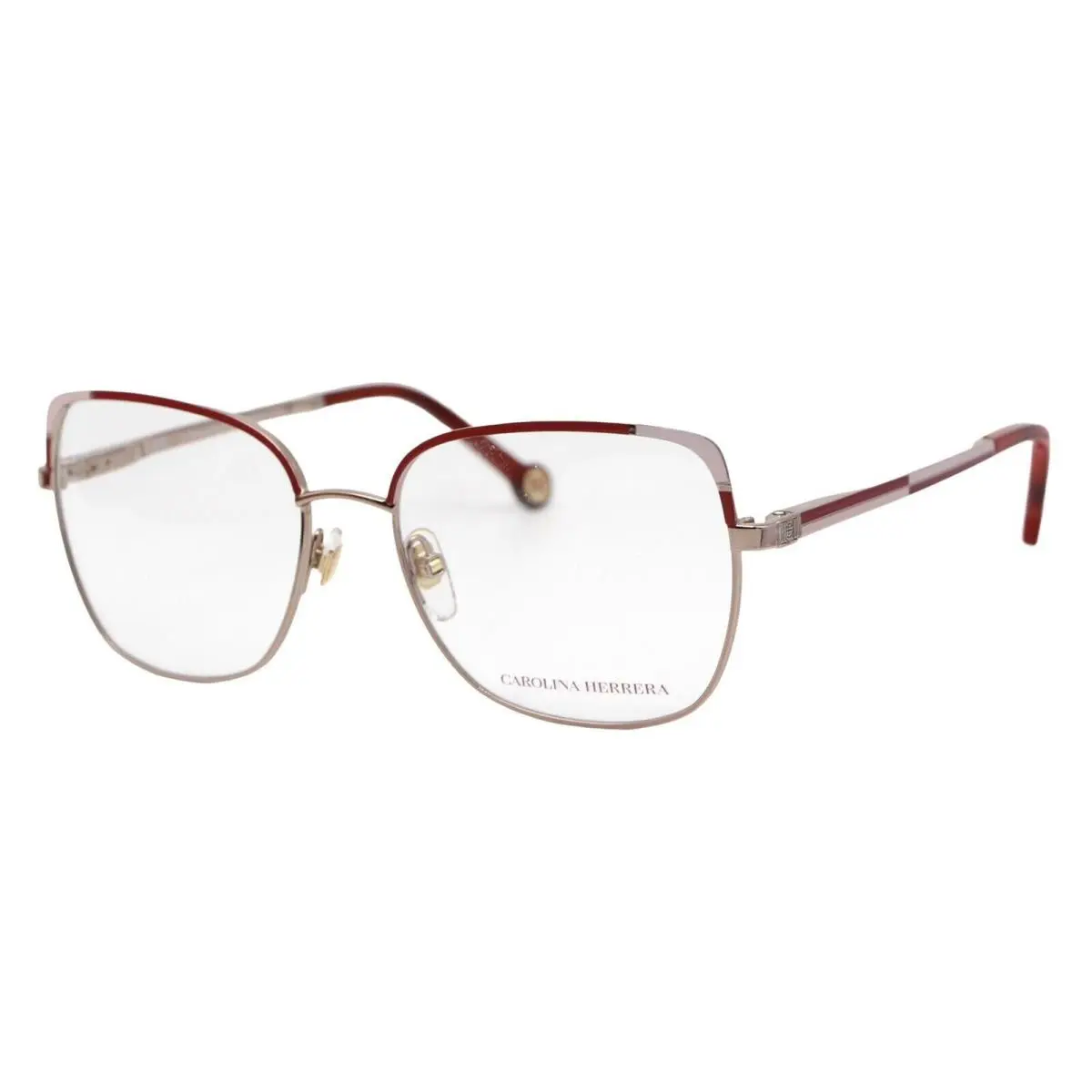 Carolina Herrera Vhe 180 0E59 Red Gold Women`s Eyeglasses 53-18-140 W/case
